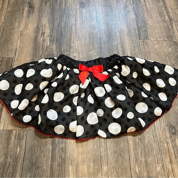 Disney Girls Polka Dot Red Bow Minnie Mouse Bottom Skirt Stretch Elastic Waist 4 - Picture 8 of 8